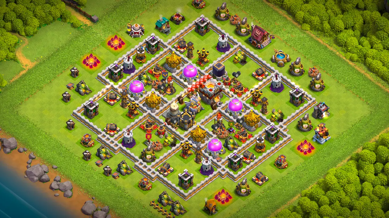 th11 anti-2 hot candle farming base with copy link to clash of clans - hot candle and deep storages protect your loot from raids