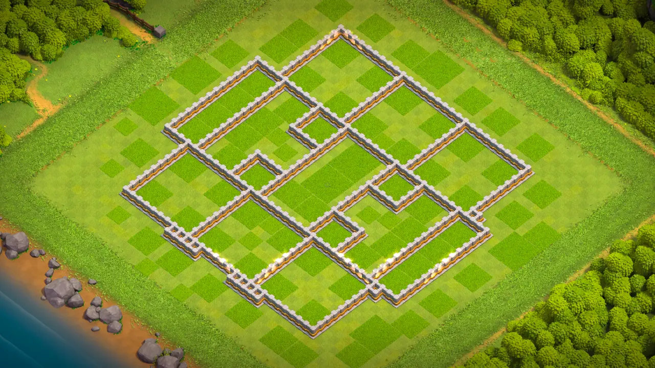 th11 anti 2 star hot candle farming base wall view - wall layout only for clash of clans town hall 11