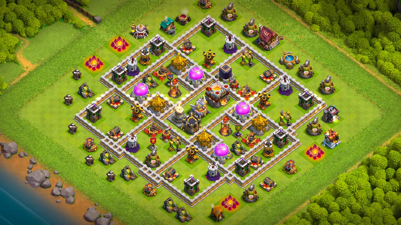 th11 anti 2 star hot candle farming base scout view - full base layout for clash of clans town hall 11