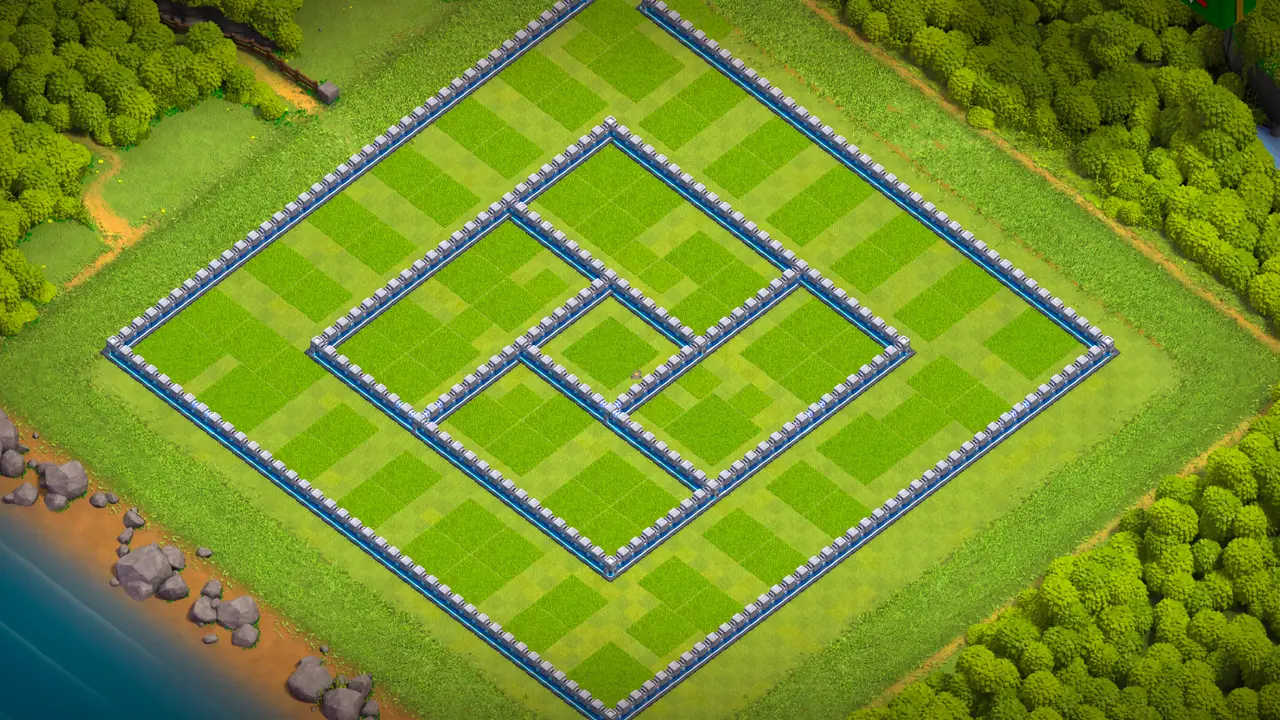TH12 anti-2 hot candle farming base with copy link to Clash of Clans, wall layout view protecting resources from Sneaky Goblins.