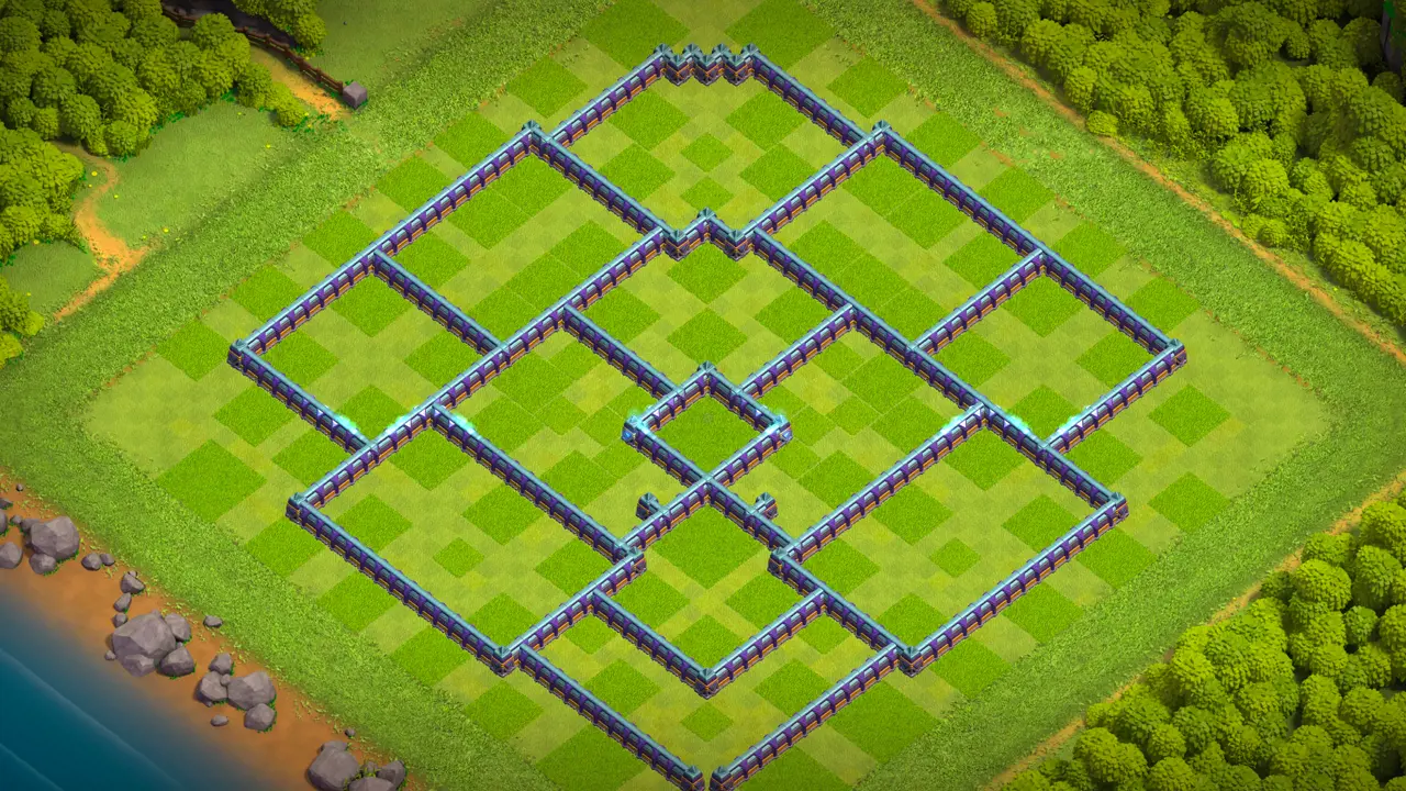 th15 anti-2 hot candle farming base wall layout with copy link to clash of clans - invisibility tower covers main storages