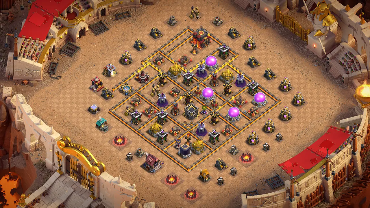th10 cwl base layout with copy link. anti 3 star design for clash of clans - scout view