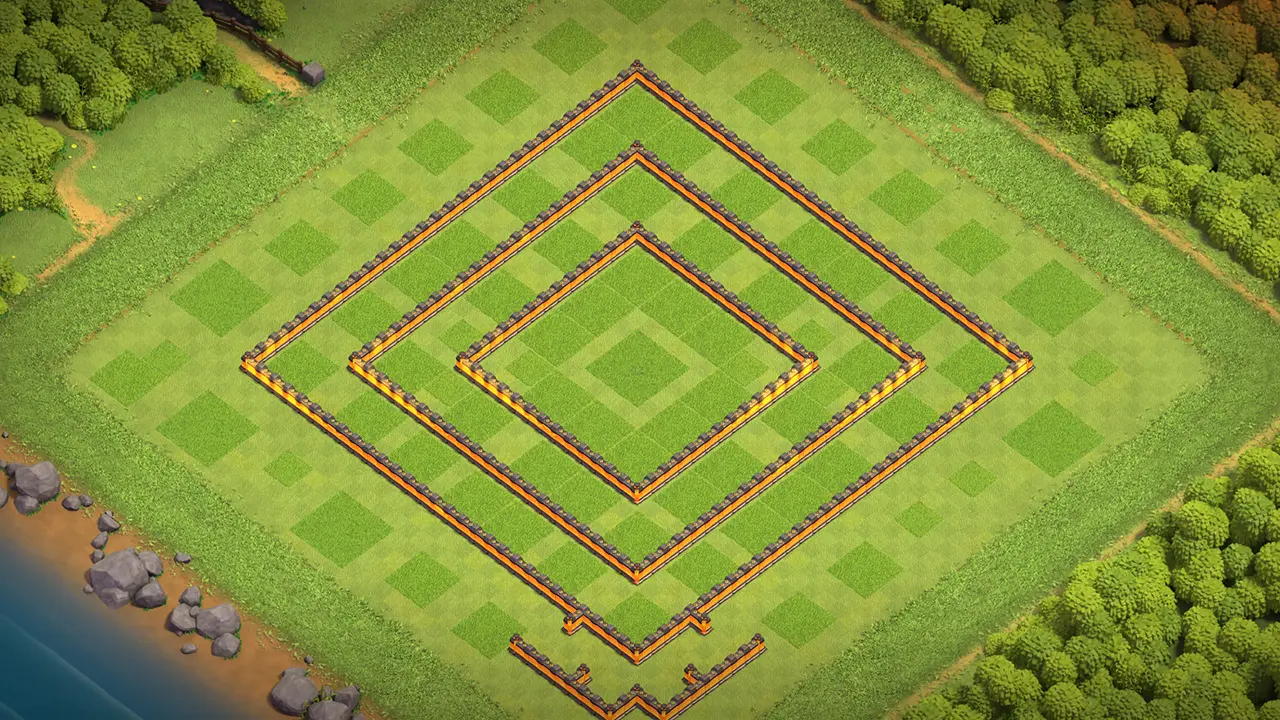 th10 farming base layout with copy link. anti 2 star design for clash of clans - wall view
