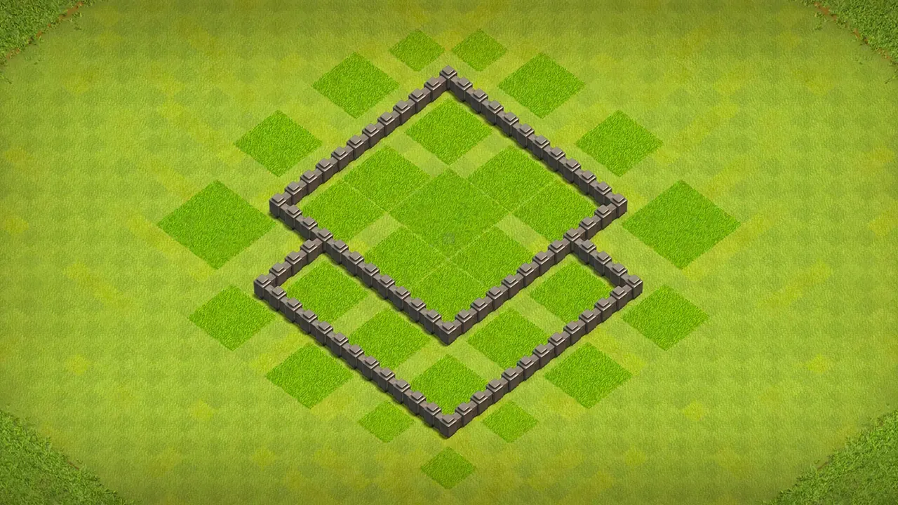 th4 farming base layout with copy link. anti 2 star design for clash of clans - wall view