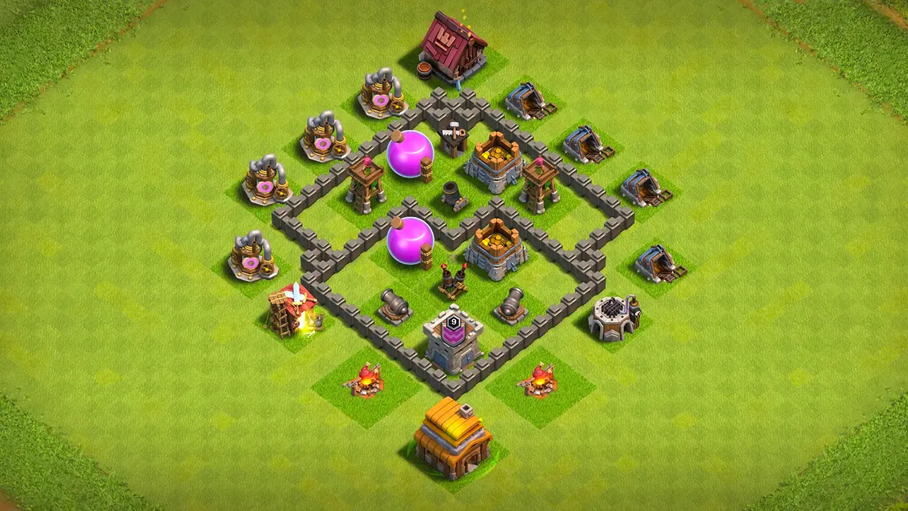 th4 farming base layout with copy link. anti 3 star design for clash of clans - scout view