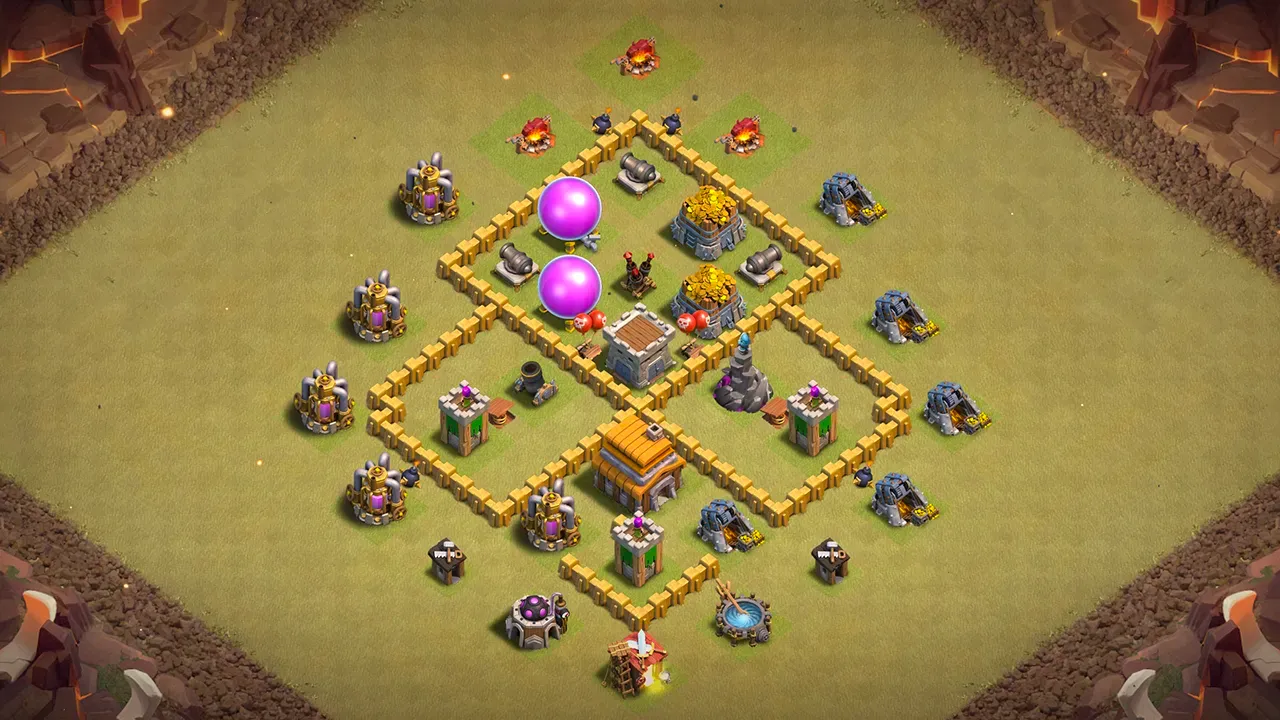th5 cwl base layout with copy link. anti 3 star design for clash of clans town hall 5 base