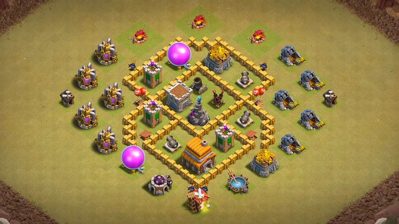 th5 cwl base layout with copy link. anti 3 star design for clash of clans town hall 5 base