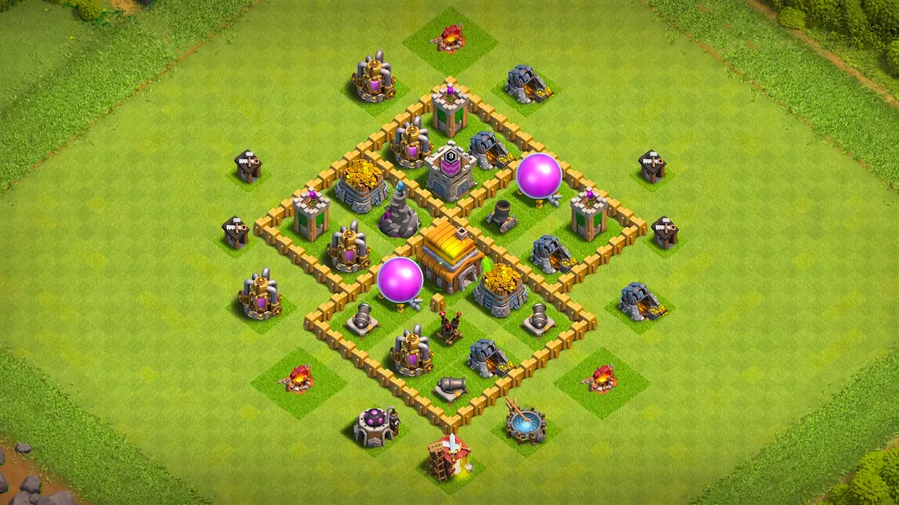 th5 farming base layout with copy link. anti 2 star design for clash of clans - scout view
