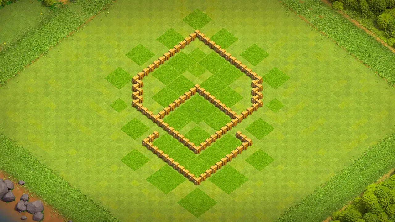 th5 farming base layout with copy link. anti 2 star design for clash of clans - wall view