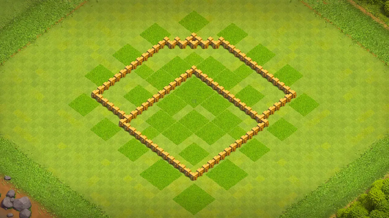 th5 farming base layout with copy link. anti 2 star design for clash of clans - wall view