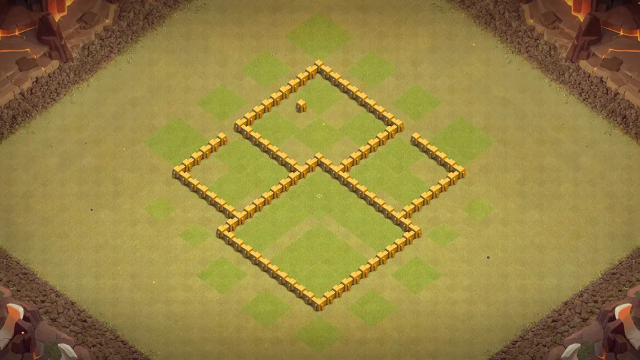 th5 war base layout with copy link. anti 2 star design for clash of clans - wall view
