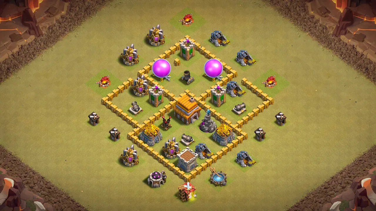 th5 war base layout with copy link. anti 2 star design for clash of clans - scout view