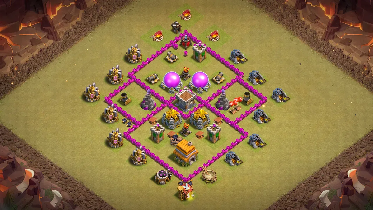 th6 cwl base layout with copy link. anti 3 star design for clash of clans town hall 6 base
