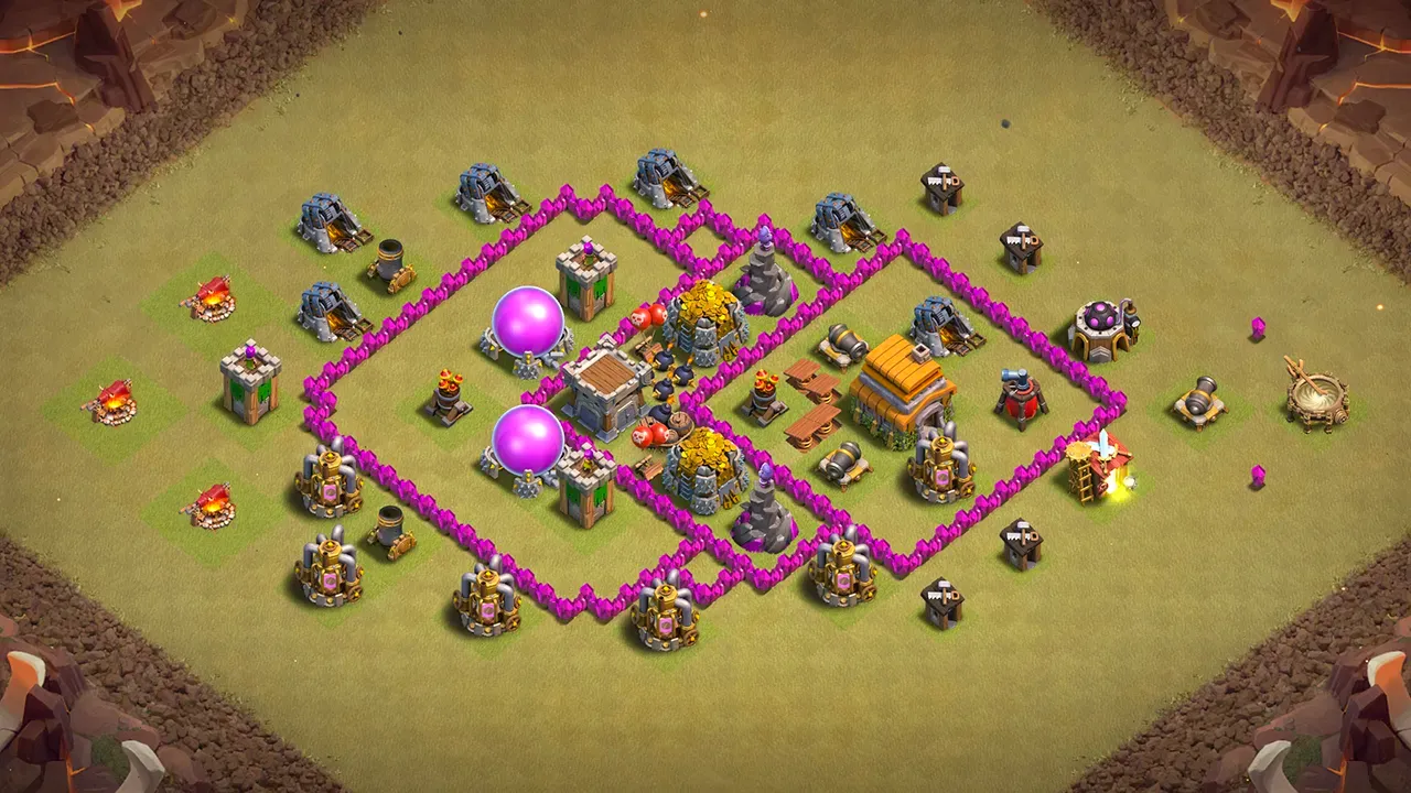 th6 cwl base layout with copy link. anti 3 star design for clash of clans town hall 6 base