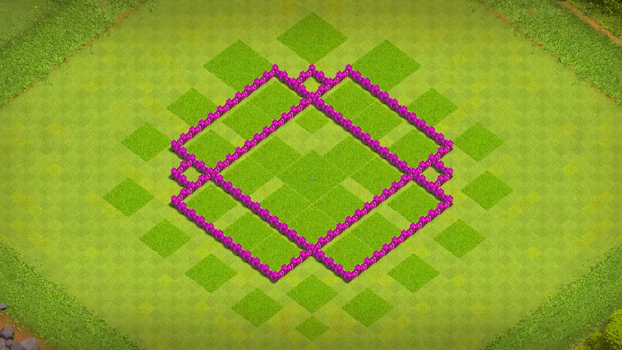 th6 farming base layout with copy link. anti 2 star design for clash of clans - wall view