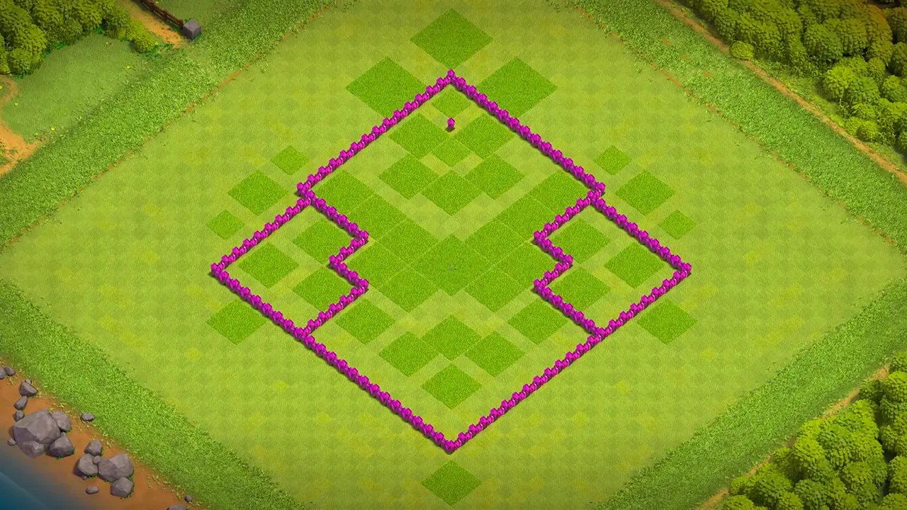 th6 farming base layout with copy link. anti 2 star design for clash of clans - wall view