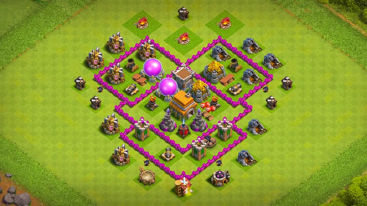 th6 farming base layout with copy link. anti 2 star design for clash of clans town hall 6 base