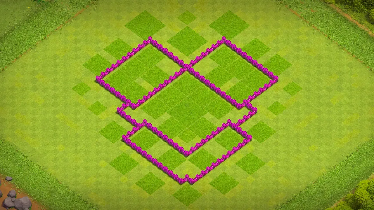 th6 farming base layout with copy link. anti 2 star design for clash of clans - wall view