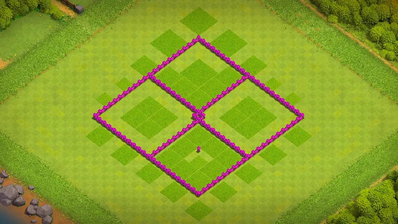 th6 farming base layout with copy link. anti 3 star design for clash of clans - wall view