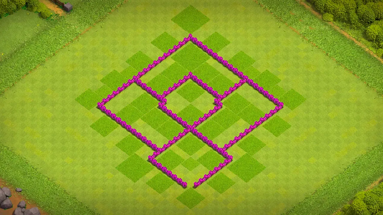 th6 farming base layout with copy link. anti 3 star design for clash of clans - wall view