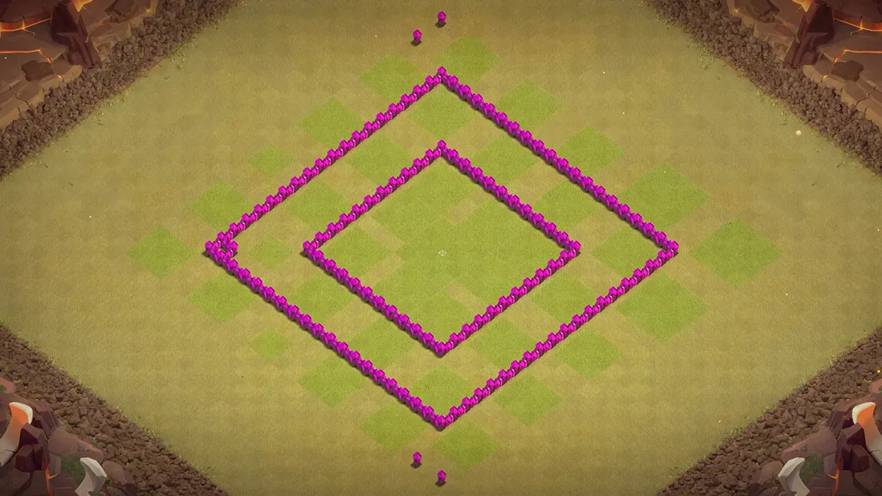 th6 war base layout with copy link. anti 2 star design for clash of clans - wall view