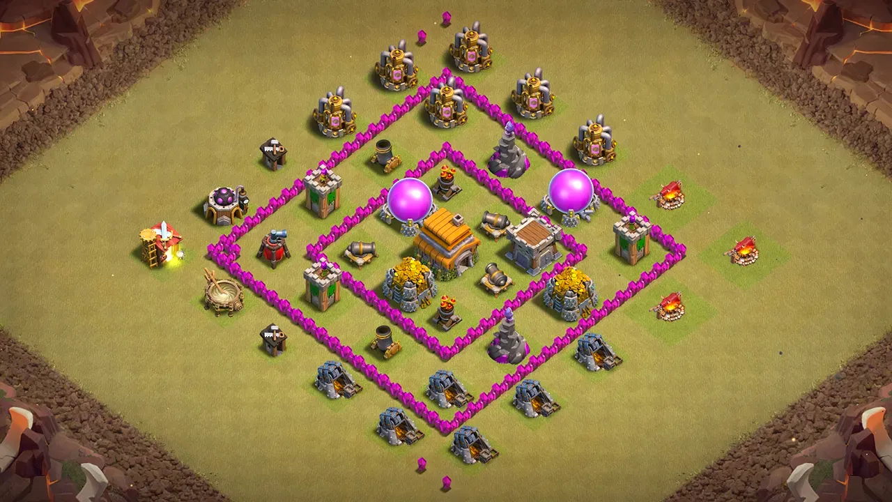 th6 war base layout with copy link. anti 2 star design for clash of clans - scout view