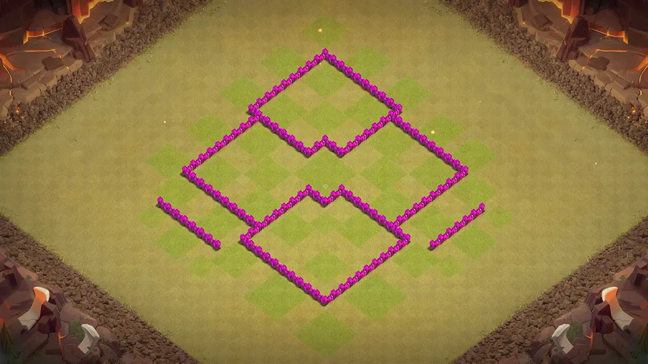 th6 war base layout with copy link. anti 2 star design for clash of clans - wall view