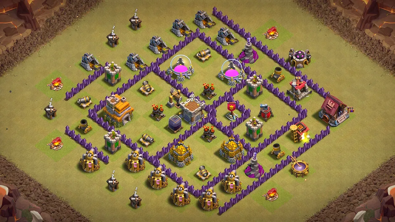 th7 cwl base layout with copy link. anti 3 star design for clash of clans - scout view