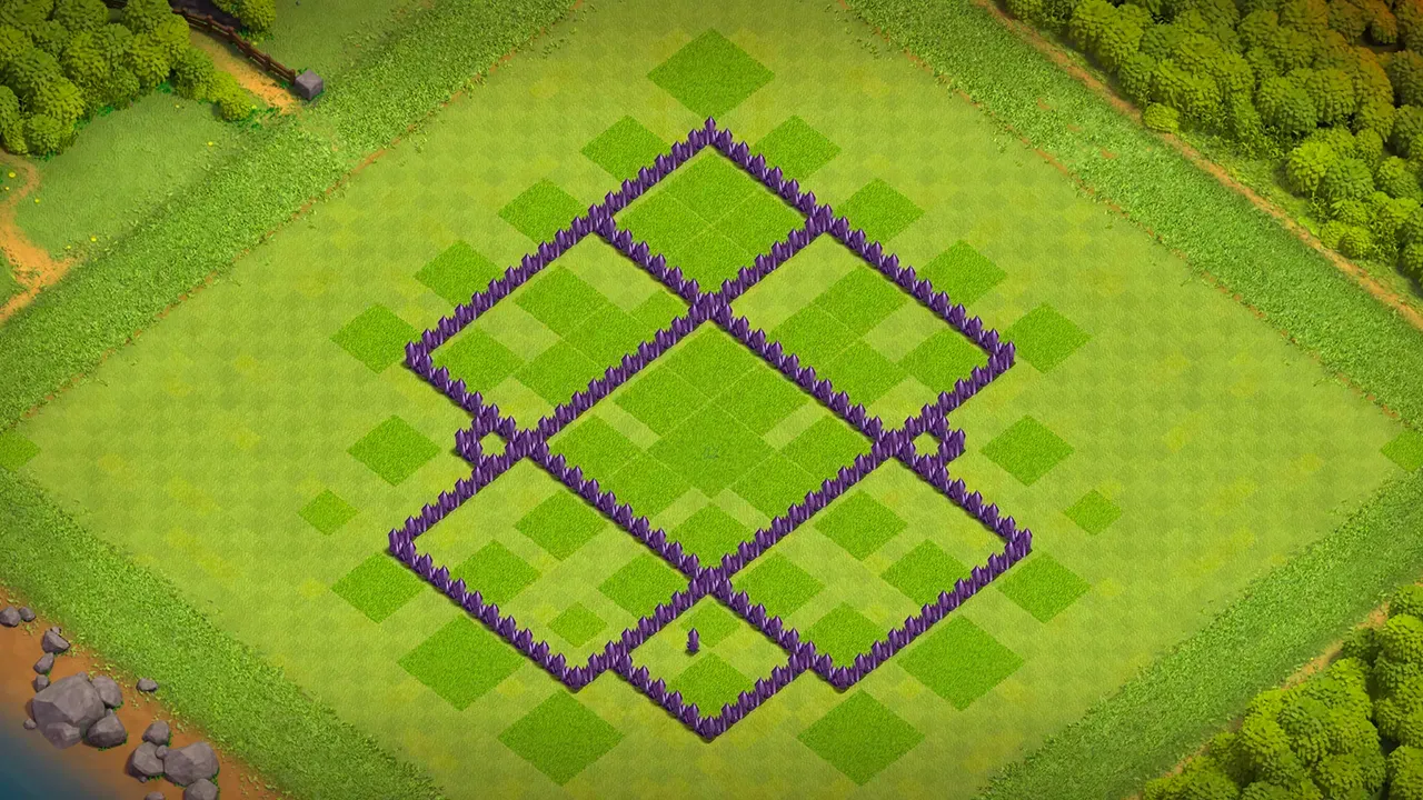 th7 farming base layout with copy link. anti 2 star design for clash of clans - wall view