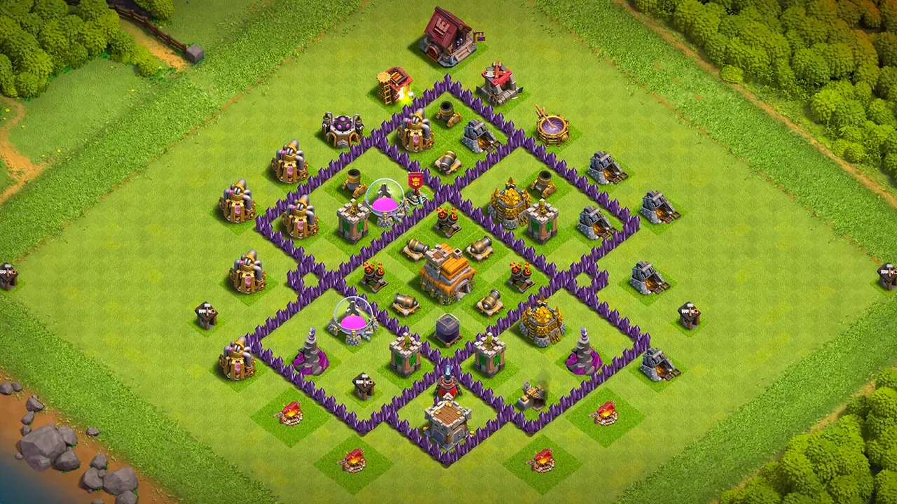 th7 farming base layout with copy link. anti 2 star design for clash of clans - scout view