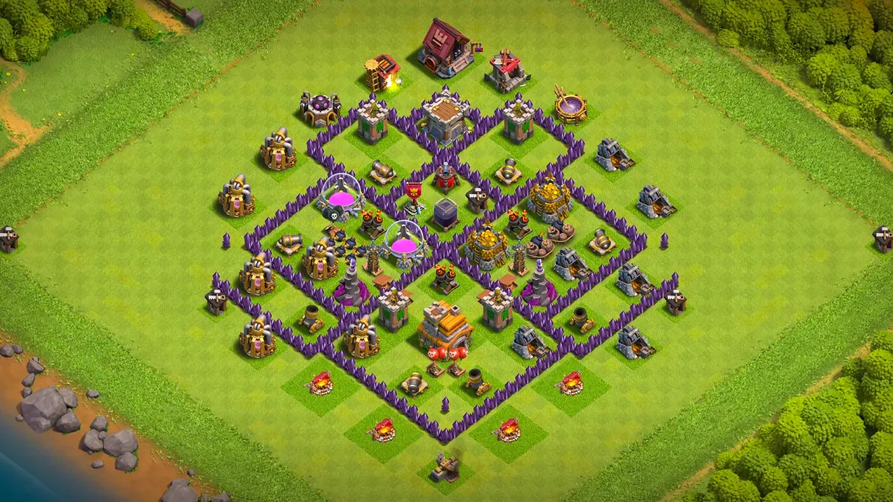 th7 farming base layout with copy link. anti 3 star design for clash of clans town hall 7 base