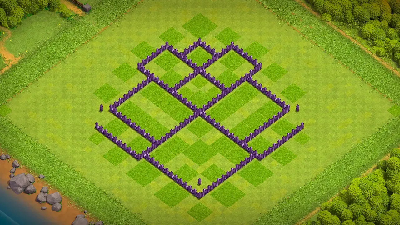 th7 farming base layout with copy link. anti 3 star design for clash of clans - wall view