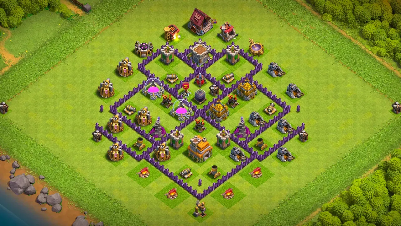 th7 farming base layout with copy link. anti 3 star design for clash of clans - scout view