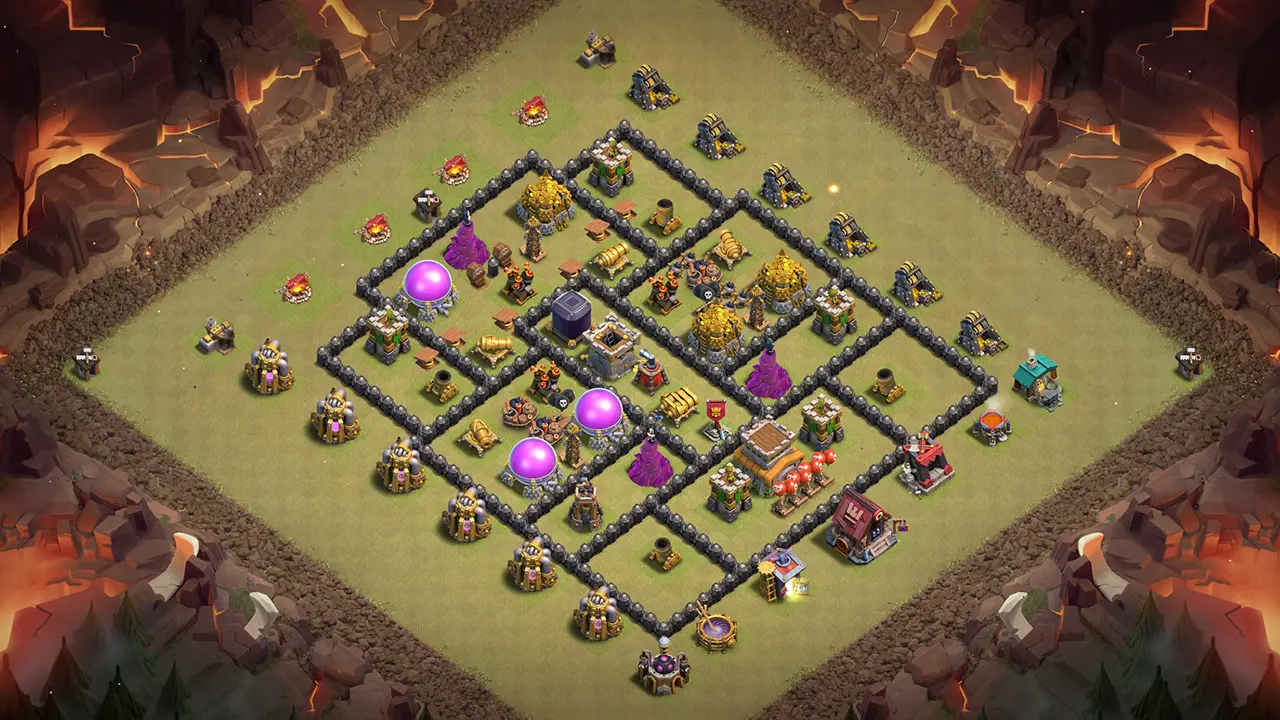 th8 cwl base layout with copy link. anti 3 star design for clash of clans town hall 8 base