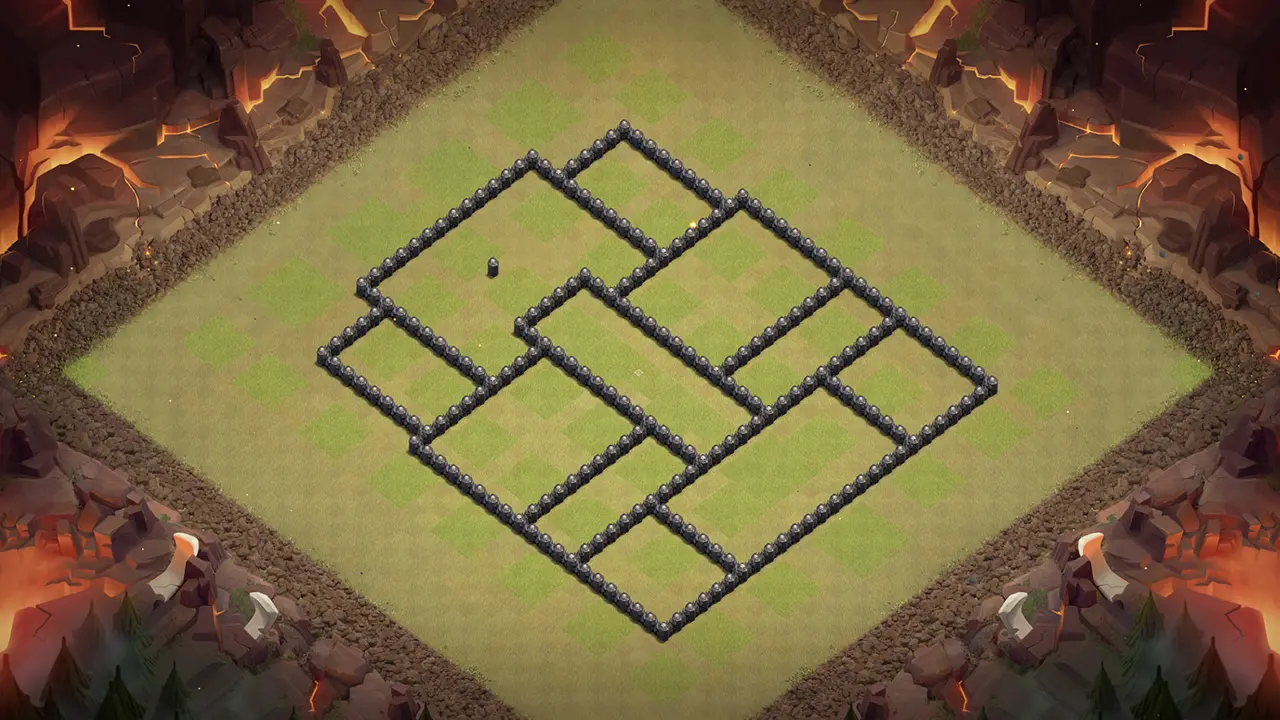 th8 cwl base layout with copy link. anti 3 star design for clash of clans - wall view