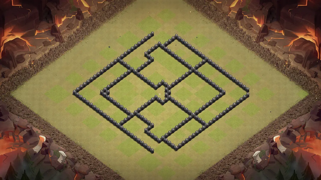 th8 cwl base layout with copy link. anti 3 star design for clash of clans - wall view