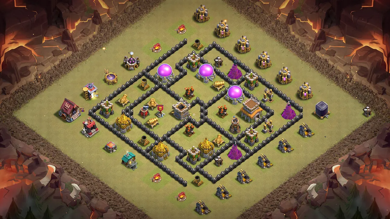 th8 cwl base layout with copy link. anti 3 star design for clash of clans - scout view