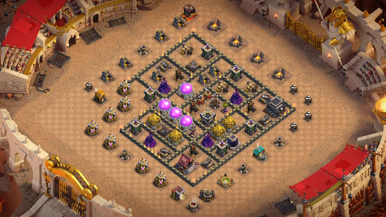 th9 cwl base layout with copy link. anti 3 star design for clash of clans - scout view
