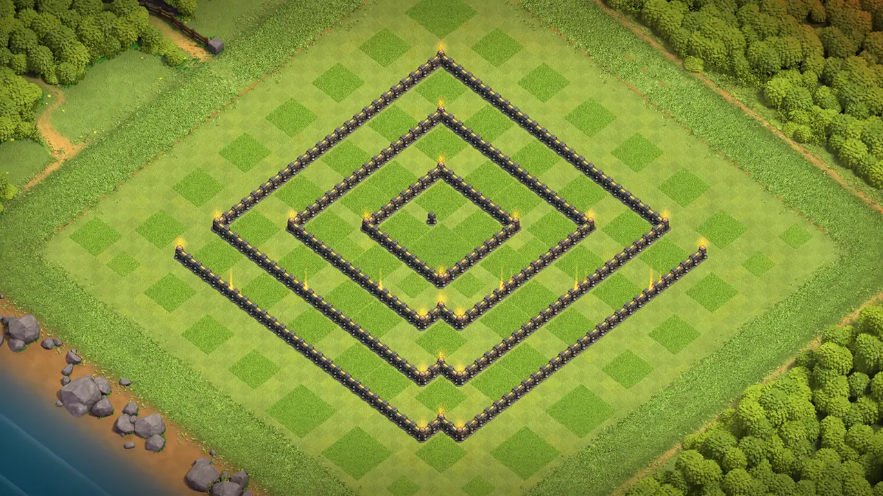 th9 trophy base layout with copy link. anti 2 star design for clash of clans - wall view