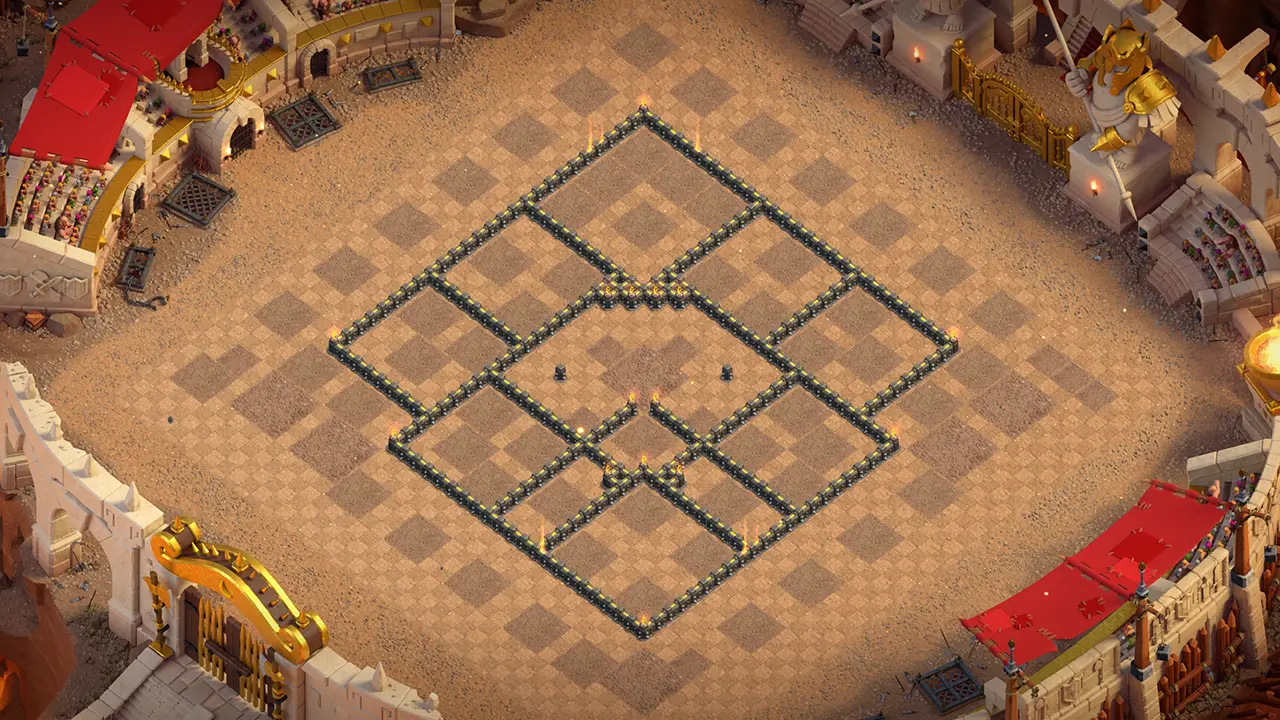 th9 war base layout with copy link. anti 2 star design for clash of clans - wall view