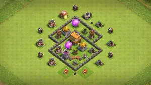 th4 anti-2 star farming base layout with copy link for clash of clans - th4 coc base