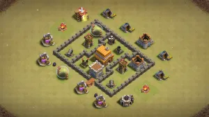th4 anti-2 star war base layout with copy link for clash of clans - th4 coc base
