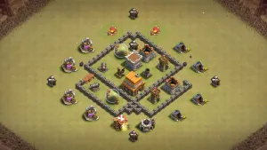 th4 anti-2 star war base layout with copy link for clash of clans - th4 coc base