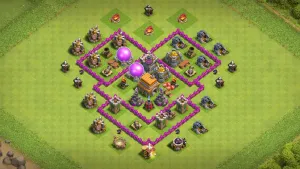 th6 anti 2 star farming base layout with copy link in clash of clans - coc town hall 16 base