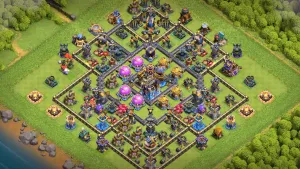 th18 anti 2 star light beam farming base layout with copy link in clash of clans - coc town hall 18 base