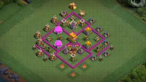 TH6 Anti-2 War Base #2 CoC war base, Anti-2 star. Outside Mortar pathing, Wizard Towers vs Giants and Balloons. Copy on ClashBaseLink.