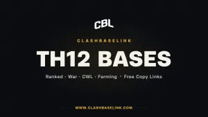 best th12 base base layout with copy links for ranked, war, cwl and farming 2026 - Clash of Clans