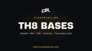 best th8 base base layout with copy links for ranked, war, cwl and farming 2026 - Clash of Clans