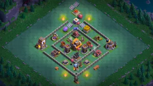 BH5 Anti-2 base layout in Clash of Clans with two baited entries, Cannons and Air Bombs to stop Mass Night Witch attacks.