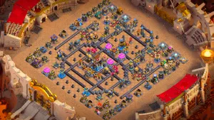 th18 anti-3 cake-a-pult type base with copy link to clash of clans - dead zones and baited flanks stop thrower smash and hero charges